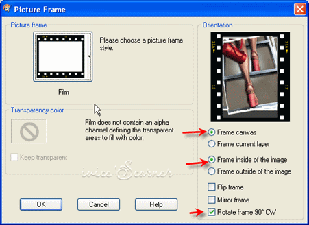 film frame settings